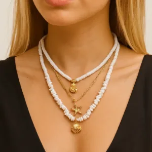 Multigargantilla Dijes Caracol Estrella De Mar Buzios Playa