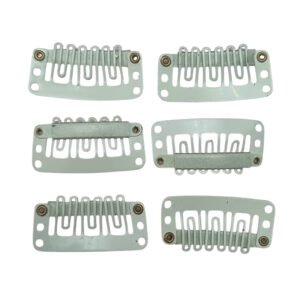 10 Micropeinetas Para Armado Cortinas De Pelo Color Blanco Tiza