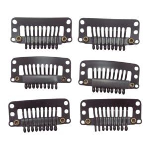 10 Micropeinetas Para Armado Cortinas De Pelo Color Marrón Oscuro