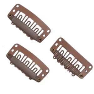 10 Micropeinetas Para Armado Cortinas De Pelo Color Marrón Claro