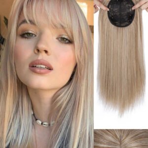 Peluca Topper con Flequillo Degrade Balayage - 27/613 Rubio Dorado y Rubio Platino