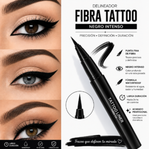 Delineador Para Ojos Fibra Tatoo Liner Waterproof Negro