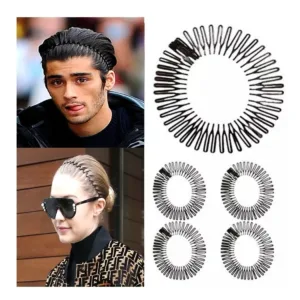 Vincha Diadema Zig Zag Forma Circular Flexible Deportes Eventos Color Negro