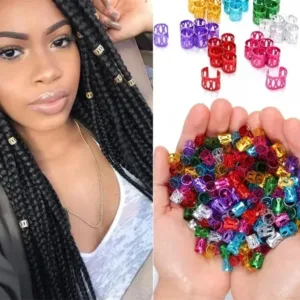 48 Anillos Cuffs Adornos Trenzas Africanas Rastas Multicolor Multicolor