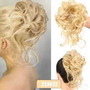 Rodete Mágico con coleta #22H613 Rubio Miel y Platino