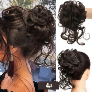 Rodete Mágico con coleta #4 Castaño Oscuro