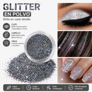 Polvo Glitter purpurina para maquillaje de ojos, labios, cabello uñas
