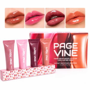 Set de Labiales Page Vine Lip Tint para un Acabado Glossy – Pack de 4 Tonos Nude