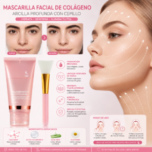 Mascarilla Facial de Colágeno Oxyglow Para Noche, Hidratante y Anti Edad, 75g