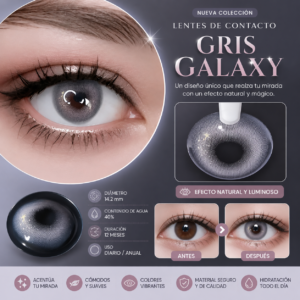 Lentes Contacto Fantasía Forma De Corazón Grey Gris Cosplay