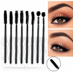 Kit De 8 Cepillos Pinceles Para Maquillaje Pestañas Y Cejas