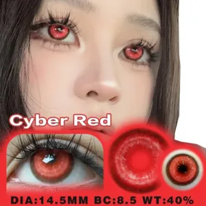 Lentes Contacto Fantasia Lalens Coslplay Cyber Cosmetic Red