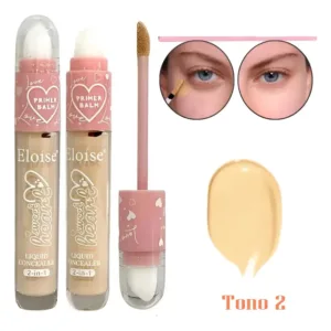 Corrector Doble Para Ojeras Cremoso + Barra Cubre Poros Tono 02