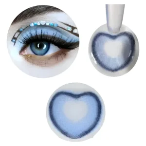 Lentes Contacto Fantasia Forma De Corazon Blue Azul Cosplay