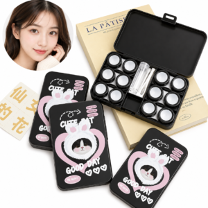 Estuche Porta 6 Pares De Lentes De Contacto Kawaii -  Negro