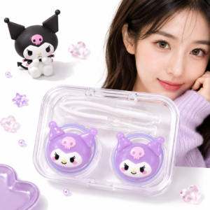 Porta Lentes De Contacto Kuromi Con Pinza Y Sopapa - Lila
