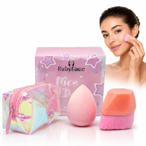 Mini Kit Kawaii Brocha Kabuki Esponja Gota Bolsito Ruby Face