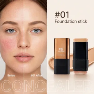 Base Maquillaje Stick Con Brocha Kabuki Foundation Stick Tei - Tono #01