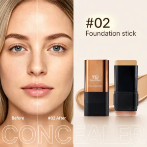 Base Maquillaje Stick Con Brocha Kabuki Foundation Stick Tei - Tono #02