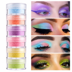 Set De 6 Sombras Pigmentos Polvo Maquillaje Ojos Tonos pasteles